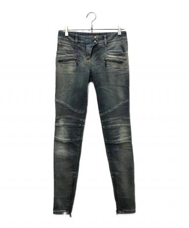 中古・古着通販】BALMAIN (バルマン) バイカ―デニムパンツ インディゴ