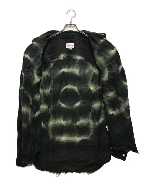 KAMIYA（カミヤ）KAMIYA (カミヤ) OVERDYE CHECK SHIRTS ブラック サイズ:Mの古着・服飾アイテム