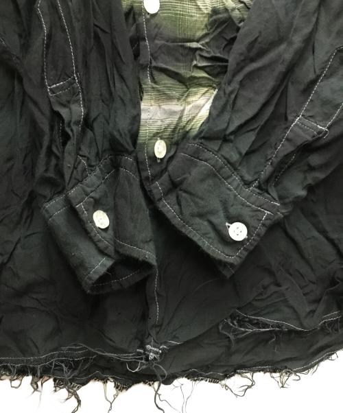 KAMIYA（カミヤ）KAMIYA (カミヤ) OVERDYE CHECK SHIRTS ブラック サイズ:Mの古着・服飾アイテム