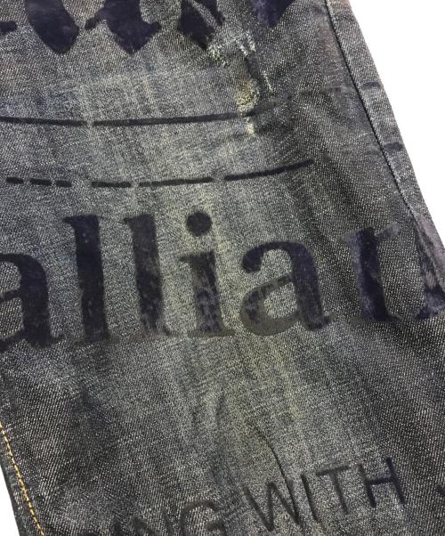 GALLIANO（ガリアーノ）GALLIANO (ガリアーノ) ベロアプリントデニムパンツ インディゴ サイズ:W34の古着・服飾アイテム