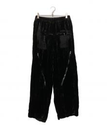 masu（エムエーエスユー）の古着「23AW Velvet Zipper Easy Pants」｜ブラック