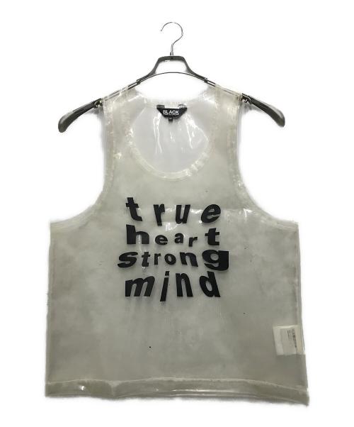 BLACK COMME des GARCONS（ブラックコムデギャルソン）BLACK COMME des GARCONS (ブラックコムデギャルソン) PVCプリントタンクトップ グリアスファルト サイズ:Mの古着・服飾アイテム