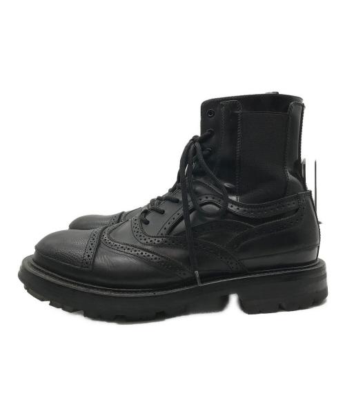 ALEXANDER McQUEEN（アレキサンダーマックイーン）ALEXANDER McQUEEN (アレキサンダーマックイーン) Leather Ankle Boots ブラック サイズ:40 1/2の古着・服飾アイテム