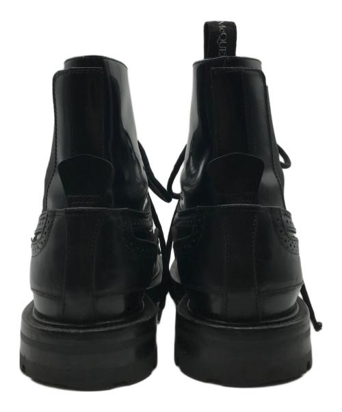 ALEXANDER McQUEEN（アレキサンダーマックイーン）ALEXANDER McQUEEN (アレキサンダーマックイーン) Leather Ankle Boots ブラック サイズ:40 1/2の古着・服飾アイテム