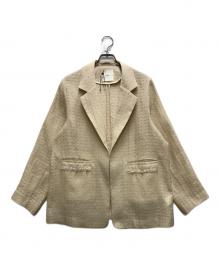 Eaphi（エフィ）の古着「RANDOM BUTTON SHEER JACKET」｜ベージュ