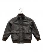 BURBERRYバーバリー）の古着「ロゴデザインラムレザージャケット」｜ブラウン