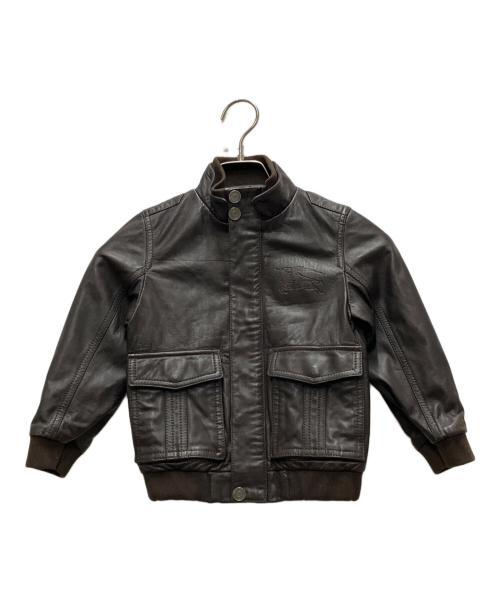 BURBERRY（バーバリー）BURBERRY (バーバリー) ロゴデザインラムレザージャケット ブラウン サイズ:3Yの古着・服飾アイテム
