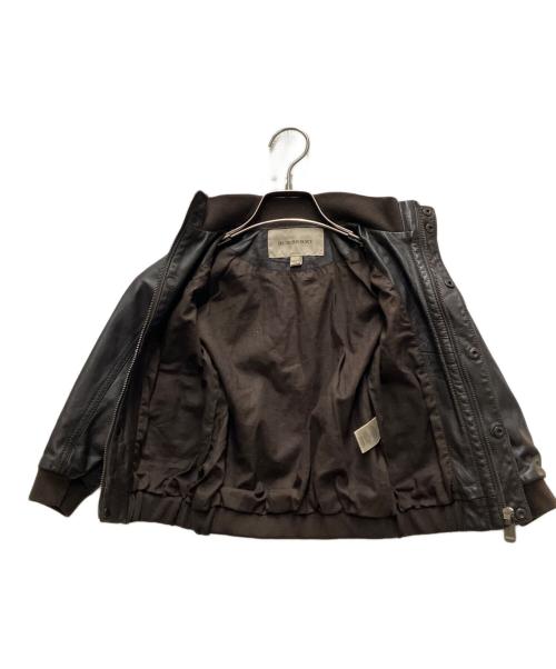 BURBERRY（バーバリー）BURBERRY (バーバリー) ロゴデザインラムレザージャケット ブラウン サイズ:3Yの古着・服飾アイテム