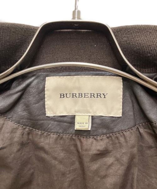 BURBERRY（バーバリー）BURBERRY (バーバリー) ロゴデザインラムレザージャケット ブラウン サイズ:3Yの古着・服飾アイテム