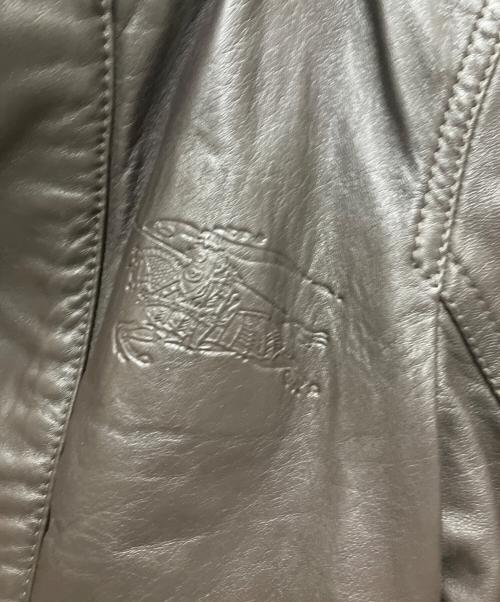 BURBERRY（バーバリー）BURBERRY (バーバリー) ロゴデザインラムレザージャケット ブラウン サイズ:3Yの古着・服飾アイテム