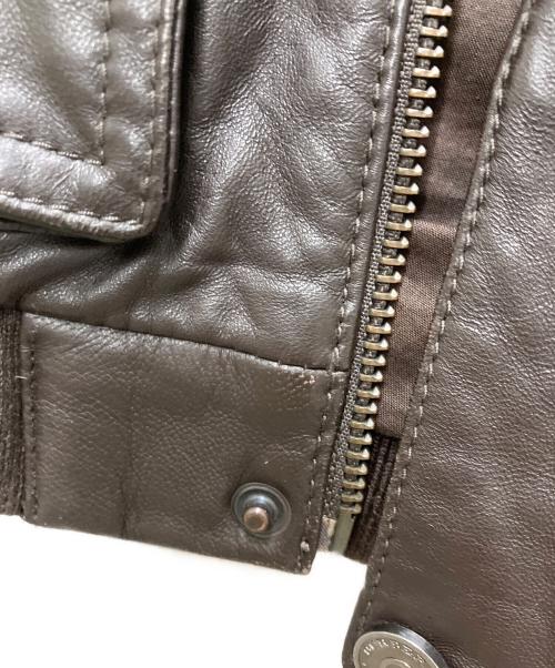 BURBERRY（バーバリー）BURBERRY (バーバリー) ロゴデザインラムレザージャケット ブラウン サイズ:3Yの古着・服飾アイテム
