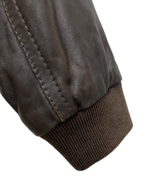 BURBERRY（バーバリー）BURBERRY (バーバリー) ロゴデザインラムレザージャケット ブラウン サイズ:3Yの古着・服飾アイテム