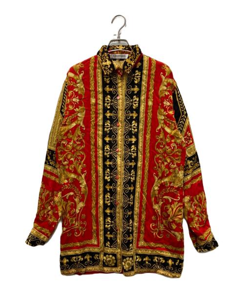 LEONARD PARIS（レオナール パリ）LEONARD PARIS (レオナール パリ) バロック柄シルク混シャツ ブラック×レッド サイズ:1の古着・服飾アイテム