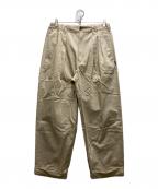 TapWaterタップウォーター）の古着「Cotton Chino Tuck Trousers」｜ベージュ