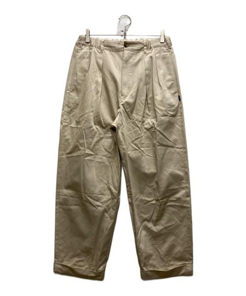 TapWater（タップウォーター）TapWater (タップウォーター) Cotton Chino Tuck Trousers ベージュ サイズ:34の古着・服飾アイテム