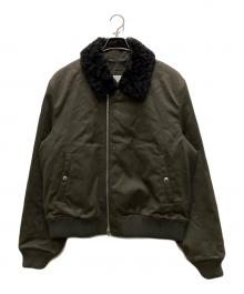 BURBERRY（バーバリー）の古着「シアリングカラー ボンバージャケット」｜カーキグレー