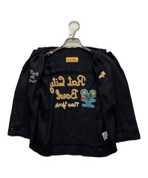 Hysteric Glamour（ヒステリックグラマー）Hysteric Glamour (ヒステリックグラマー) RAT CITY BOWL刺繍 ボウリングシャツ ブラック サイズ:Sの古着・服飾アイテム