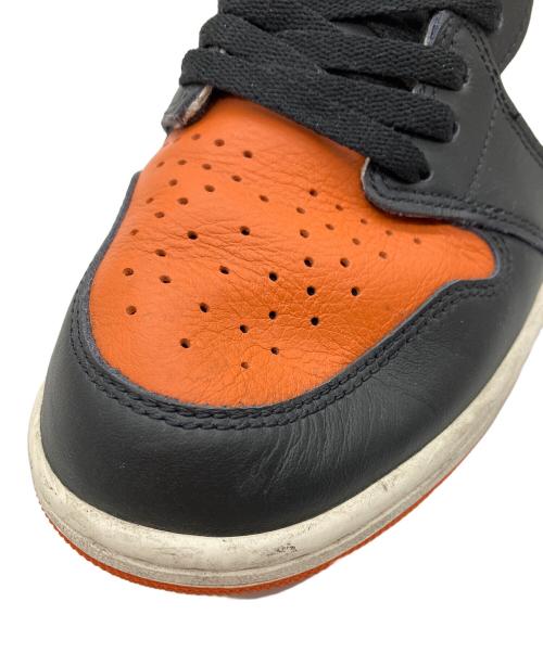 NIKE（ナイキ）NIKE (ナイキ) AIR JORDAN1 RETRO HIGH OG SHATTERED BACKBOARD ハイカットスニーカー ブラック×オレンジ サイズ:28の古着・服飾アイテム