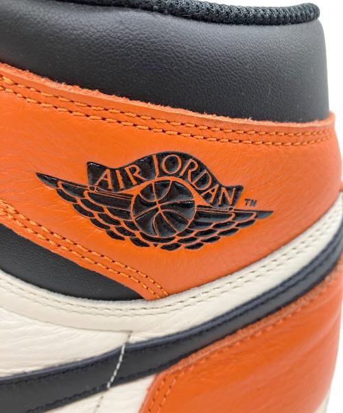 NIKE（ナイキ）NIKE (ナイキ) AIR JORDAN1 RETRO HIGH OG SHATTERED BACKBOARD ハイカットスニーカー ブラック×オレンジ サイズ:28の古着・服飾アイテム