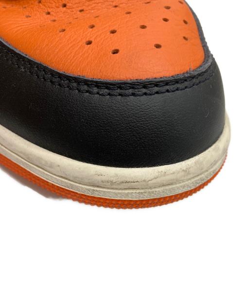 NIKE（ナイキ）NIKE (ナイキ) AIR JORDAN1 RETRO HIGH OG SHATTERED BACKBOARD ハイカットスニーカー ブラック×オレンジ サイズ:28の古着・服飾アイテム