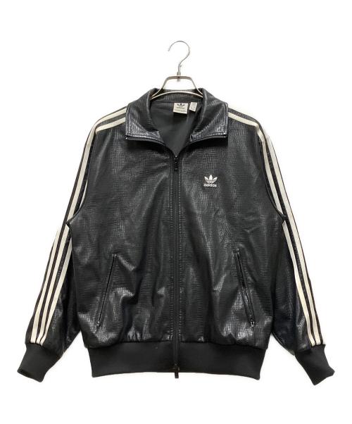 adidas（アディダス）adidas (アディダス) プレミアムフェイクレザートラックトップ ブラック サイズ:Mの古着・服飾アイテム