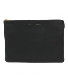 CELINE（セリーヌ）の古着「ジップレザークラッチバッグ」｜ブラック