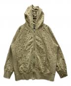 FAFエフエーエフ）の古着「Damage Zip up Hoodie」｜グリーン