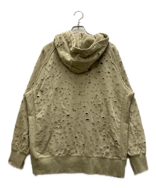 FAF（エフエーエフ）FAF (エフエーエフ) Damage Zip up Hoodie グリーン サイズ:XLの古着・服飾アイテム