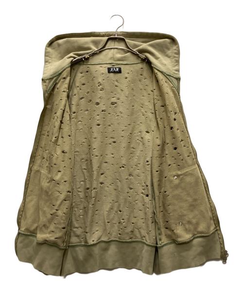 FAF（エフエーエフ）FAF (エフエーエフ) Damage Zip up Hoodie グリーン サイズ:XLの古着・服飾アイテム
