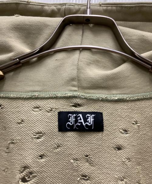 FAF（エフエーエフ）FAF (エフエーエフ) Damage Zip up Hoodie グリーン サイズ:XLの古着・服飾アイテム