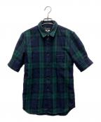 COMME des GARCONS HOMME PLUSコムデギャルソンオムプリュス）の古着「ブラックウォッチウールS/Sシャツ」｜グリーン