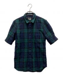 COMME des GARCONS HOMME PLUS（コムデギャルソンオムプリュス）の古着「ブラックウォッチウールS/Sシャツ」｜グリーン