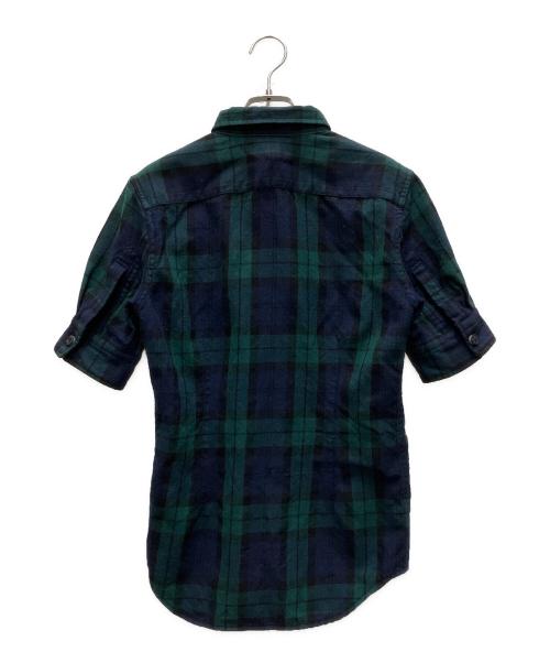 COMME des GARCONS HOMME PLUS（コムデギャルソンオムプリュス）COMME des GARCONS HOMME PLUS (コムデギャルソンオムプリュス) ブラックウォッチウールS/Sシャツ グリーン サイズ:Sの古着・服飾アイテム