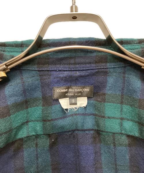 COMME des GARCONS HOMME PLUS（コムデギャルソンオムプリュス）COMME des GARCONS HOMME PLUS (コムデギャルソンオムプリュス) ブラックウォッチウールS/Sシャツ グリーン サイズ:Sの古着・服飾アイテム