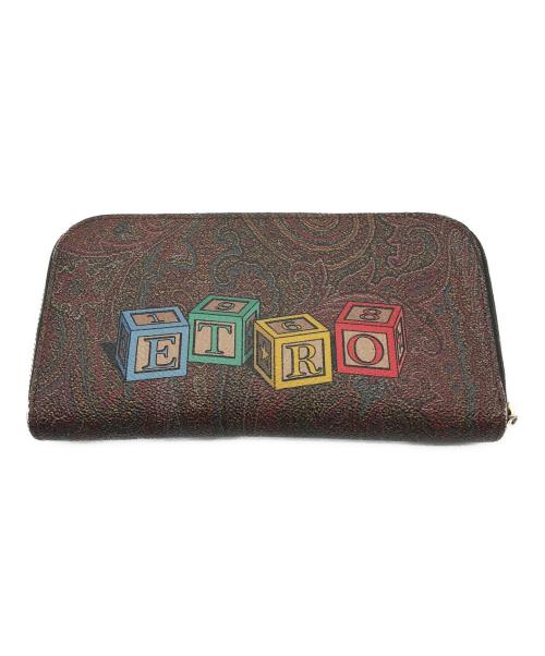 ETRO（エトロ）ETRO (エトロ) ペイズリーラウンドジップロングウォレット エンジの古着・服飾アイテム