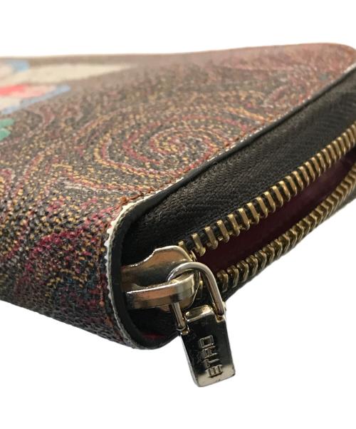 ETRO（エトロ）ETRO (エトロ) ペイズリーラウンドジップロングウォレット エンジの古着・服飾アイテム