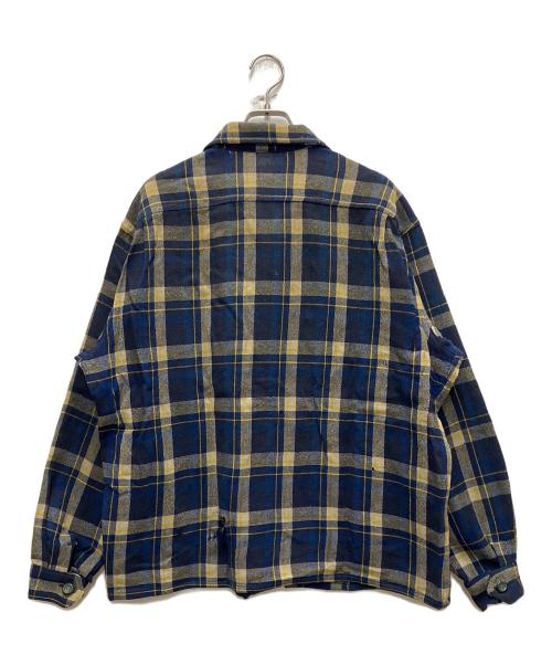 USED（ユーズド）USED (ユーズド) 40`Sジップアップウールチェックシャツ ネイビー サイズ:不明の古着・服飾アイテム