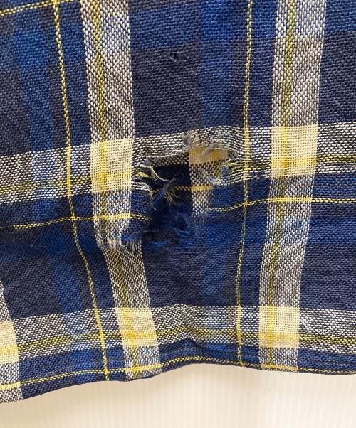 USED（ユーズド）USED (ユーズド) 40`Sジップアップウールチェックシャツ ネイビー サイズ:不明の古着・服飾アイテム