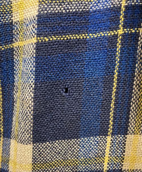 USED（ユーズド）USED (ユーズド) 40`Sジップアップウールチェックシャツ ネイビー サイズ:不明の古着・服飾アイテム
