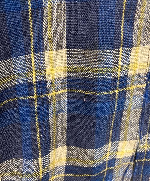 USED（ユーズド）USED (ユーズド) 40`Sジップアップウールチェックシャツ ネイビー サイズ:不明の古着・服飾アイテム