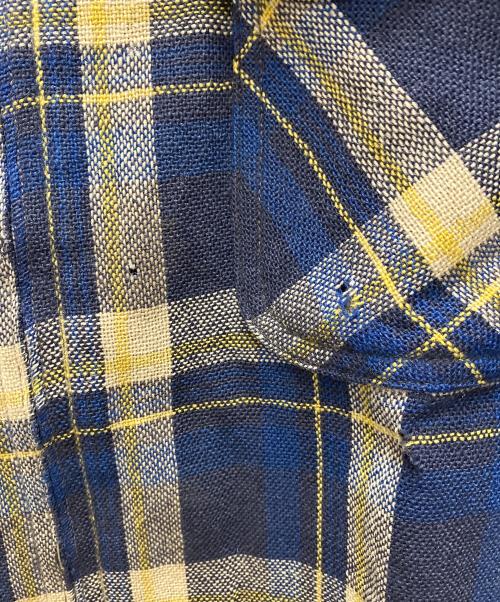 USED（ユーズド）USED (ユーズド) 40`Sジップアップウールチェックシャツ ネイビー サイズ:不明の古着・服飾アイテム