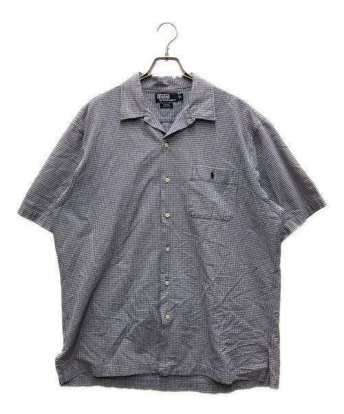 POLO RALPH LAUREN（ポロ・ラルフローレン）POLO RALPH LAUREN (ポロ・ラルフローレン) コットンチェックオープンカラーシャツ ブルー サイズ:Lの古着・服飾アイテム