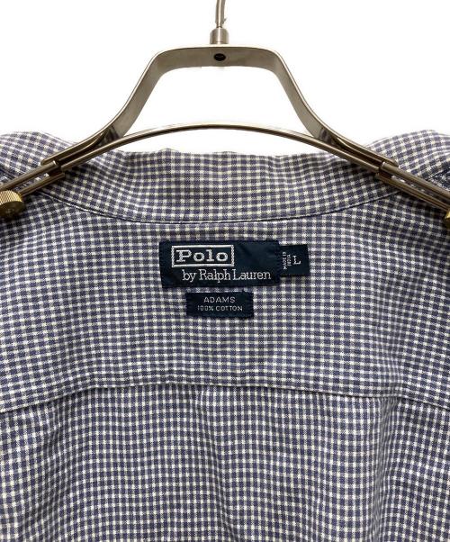 POLO RALPH LAUREN（ポロ・ラルフローレン）POLO RALPH LAUREN (ポロ・ラルフローレン) コットンチェックオープンカラーシャツ ブルー サイズ:Lの古着・服飾アイテム