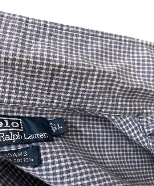 POLO RALPH LAUREN（ポロ・ラルフローレン）POLO RALPH LAUREN (ポロ・ラルフローレン) コットンチェックオープンカラーシャツ ブルー サイズ:Lの古着・服飾アイテム