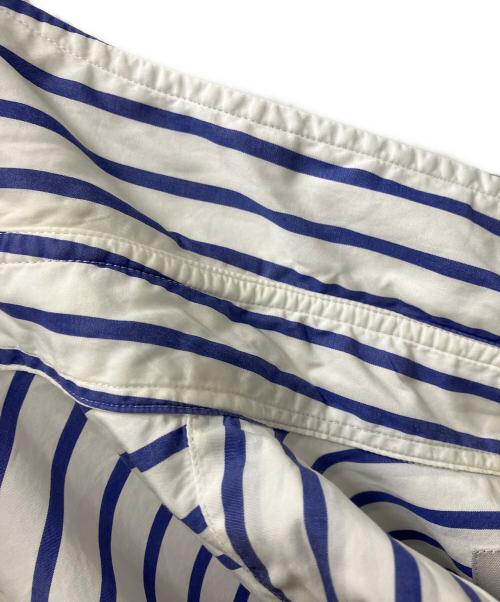 DRAKE’S（ドレイクス）DRAKE’S (ドレイクス) BEAMS F (ビームスエフ) 別注コットン ボールドストライプレギュラーカラーシャツ ブルー サイズ:15-38の古着・服飾アイテム