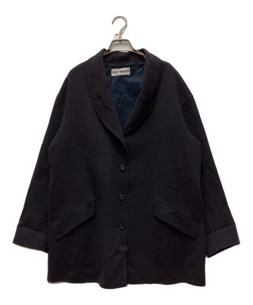 ISSEY MIYAKE（イッセイミヤケ）ISSEY MIYAKE (イッセイミヤケ) ショールカラーウールジャケット ネイビー サイズ:Lの古着・服飾アイテム