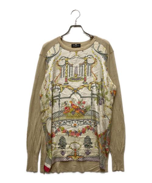 ETRO（エトロ）ETRO (エトロ) シルク切替レーヨンニット ベージュ サイズ:44の古着・服飾アイテム