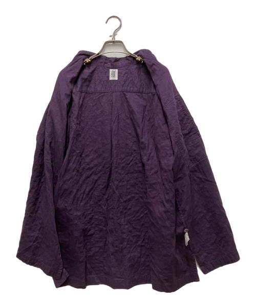 HaaT（ハート）Haat (ハート) ワッシャー加工バンドカラーシャツ パープル サイズ:2の古着・服飾アイテム