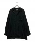 MAATEE&SONSマーティーアンドサンズ）の古着「RAYON Open Collar Shirts」｜ブラック