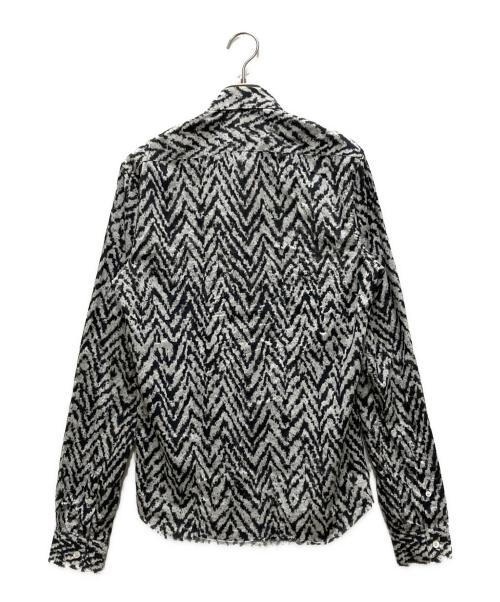 KRIS VAN ASSCHE（クリス ヴァン アッシュ）KRIS VAN ASSCHE (クリス ヴァン アッシュ) ヘリンボーンシャツ ブラック×ホワイト サイズ:44の古着・服飾アイテム